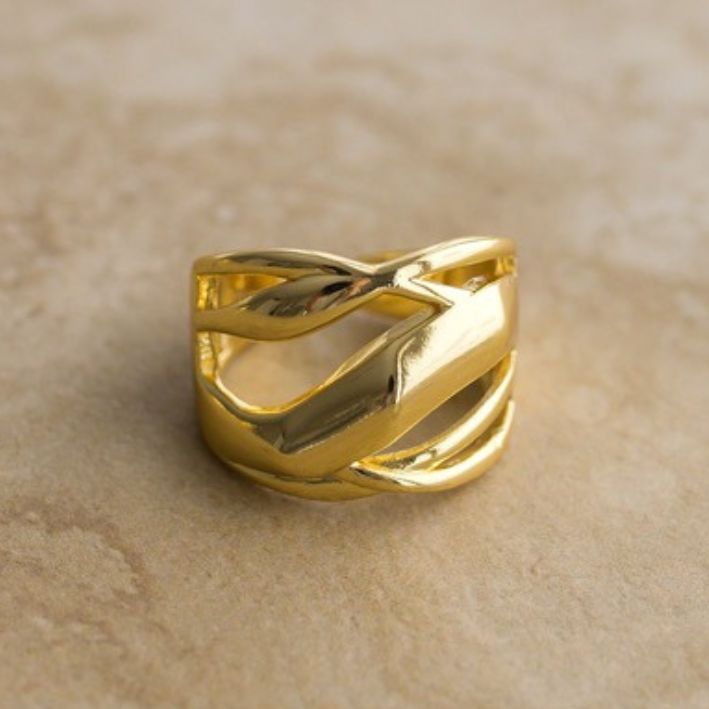 18K Gold Plated SS Ring- Gold