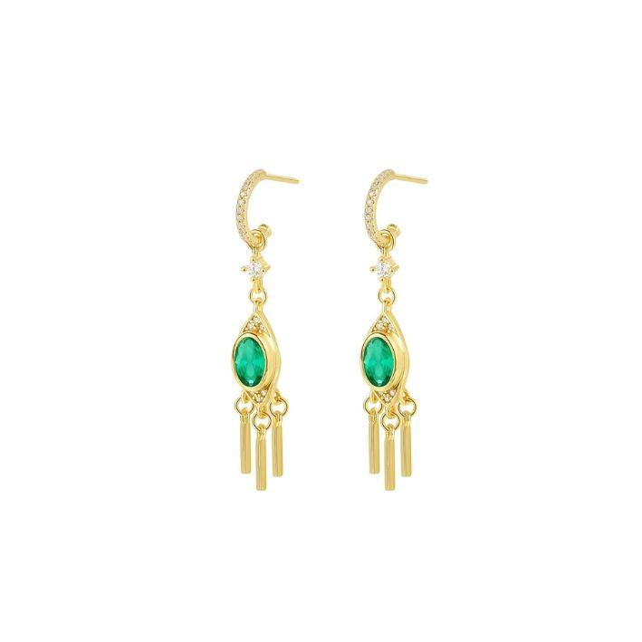 Drop Earrings GP18K - Green