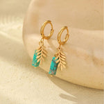 Huggie Natural Stone Earrings 3- Gold