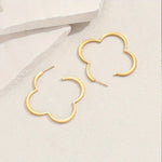 Lucky Hoop Earrings- 14K Plated Gold 50mm