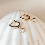 Huggie Drop Earrings - Gold
