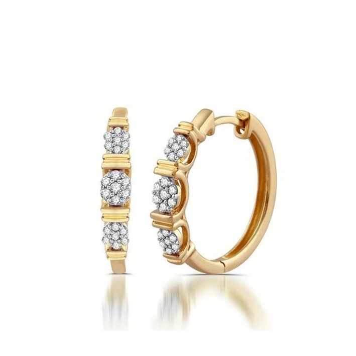 1.95cm Gold Hoop Earrings Flower