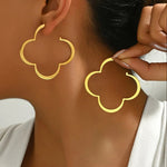 Lucky Hoop Earrings- 14K Plated Gold 50mm