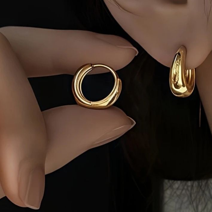1.95cm Gold Hoop Earrings Classic