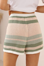 Rio Knit Short Top Set - Pinstripe - Green/White