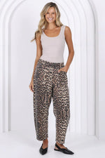Leo Barrel Jeans - Animal Print Denim