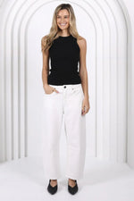 Toni Barrel Jeans - White Denim