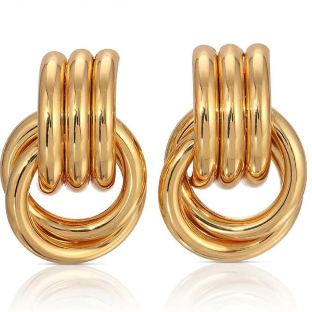 Gold Earring Hoop Studs Small