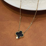 Lucky Clover Necklace 18K Plated- Gold Black