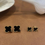 Small lucky clover earring - Gold- Shell