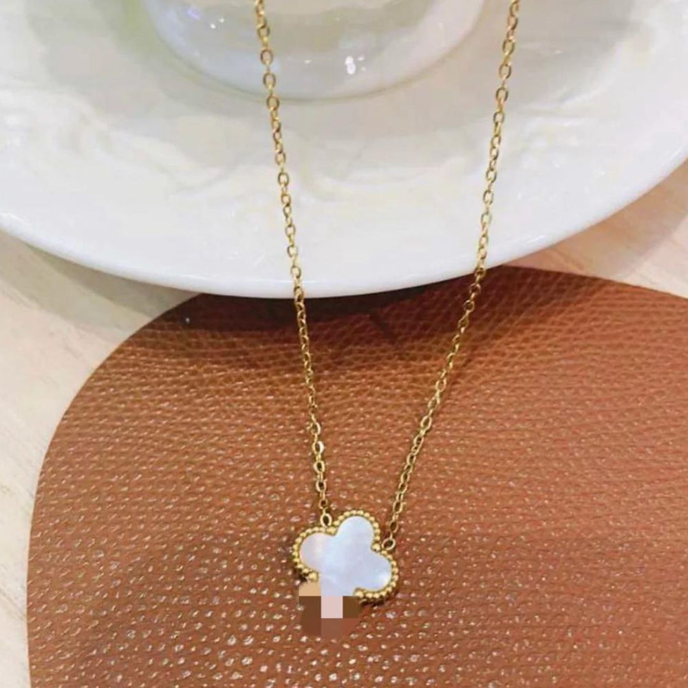 Lucky Clover Necklace 18K Plated-  Gold Shell