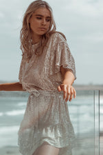 Sequins Hereafter Champagne Dress