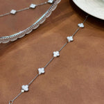 Lucky Clover Bracelet 18K Plated-  Silver Shell