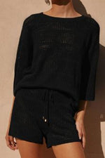 Samia Black Knit Shorts