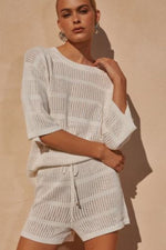 Samia White Knit Top