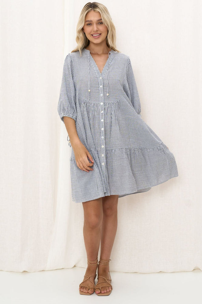 Gingham Natural Dress
