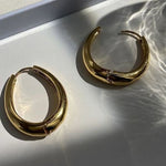 Oval Hoop Earrings Gold