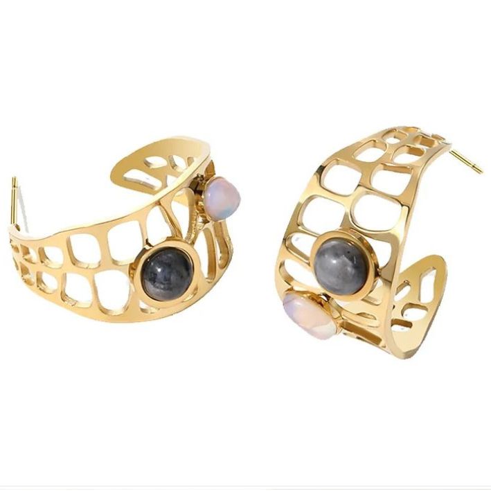 Cut Out Deco Earrings Gold