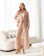 100% Linen Blazer Beige