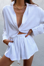 Linen White Shorts