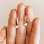 Huggie Drop Earrings - Gold