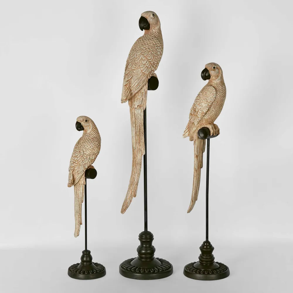 Sculpture Parrot Small -Natural