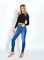 Denim Button Zip Jeans