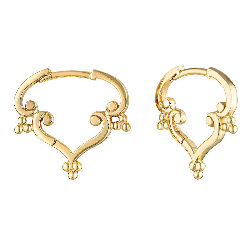 Lace Gold Earring Hoops Small