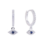 Evil Eye Huggies- Diamante & Blue Glass