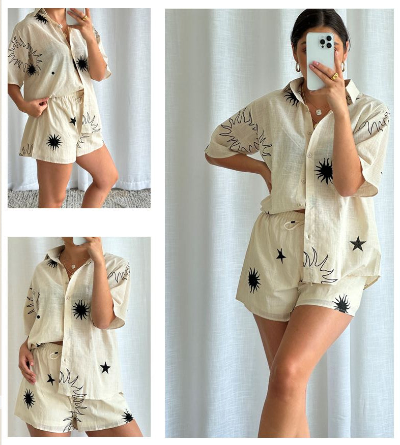 Sun & Moon Cotton Set White-Sand