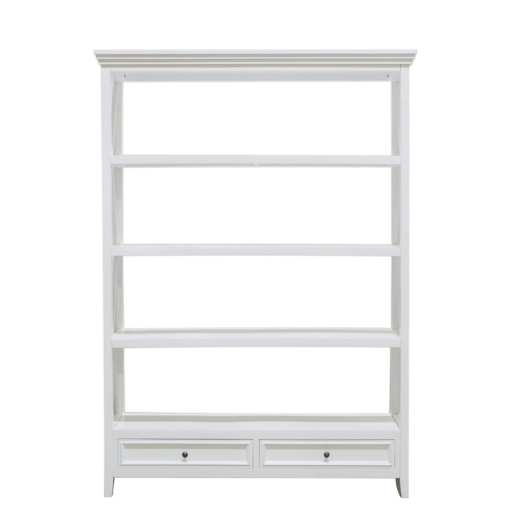 Wooden Hamptons White Book Shelf Display Unit