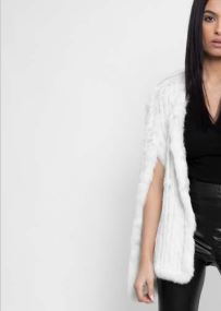 Ultra Soft Ethical Rabbit Fur Vest Black