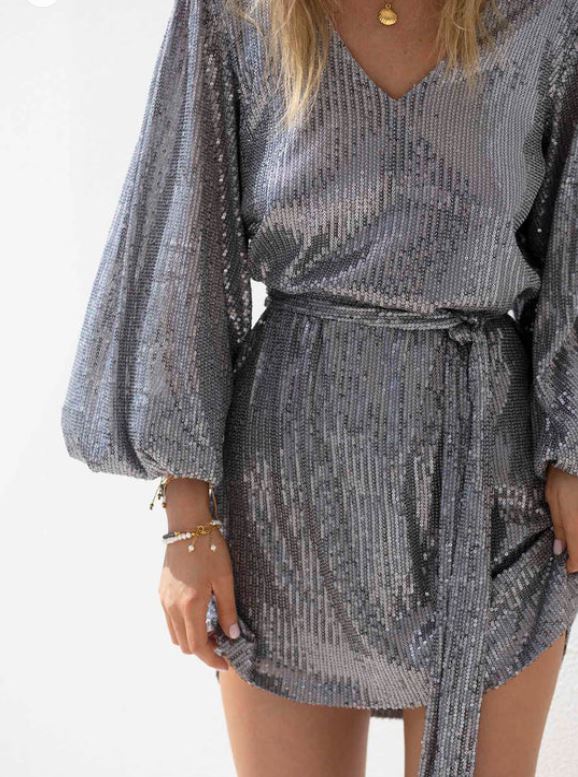 ZODIAC SEQUIN SLEEVE DRESS