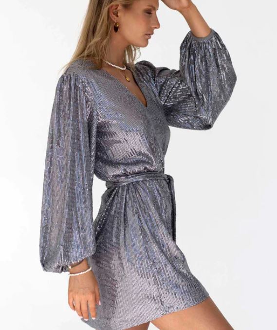 ZODIAC SEQUIN SLEEVE DRESS