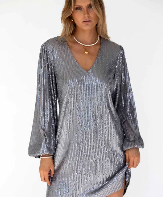 ZODIAC SEQUIN SLEEVE DRESS