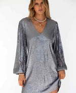ZODIAC SEQUIN SLEEVE DRESS