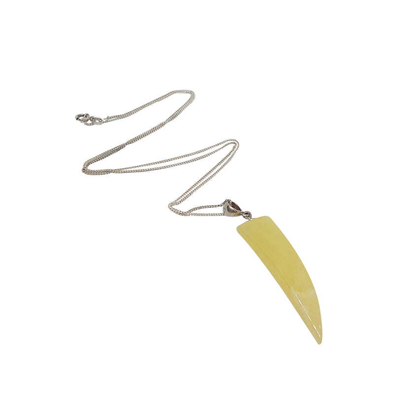Amber Yellow Tusk Necklace